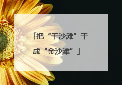 把“干沙滩”干成“金沙滩”