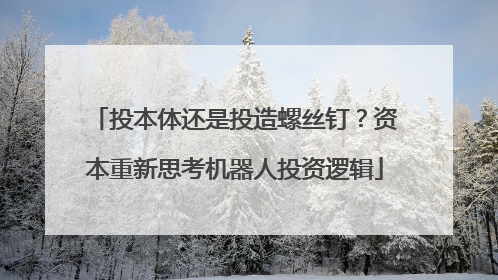 投本体还是投造螺丝钉？资本重新思考机器人投资逻辑