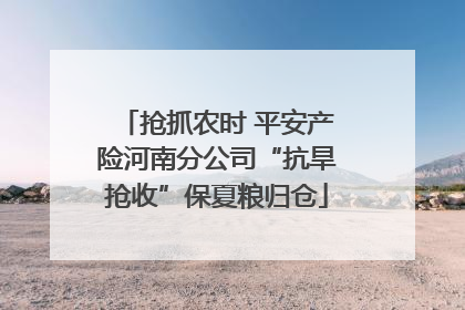 抢抓农时 平安产险河南分公司“抗旱抢收”保夏粮归仓