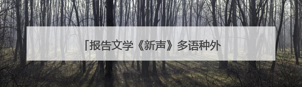 报告文学《新声》多语种外文版新书发布会在京举行