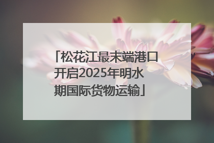 松花江最末端港口开启2025年明水期国际货物运输