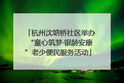 杭州沈塘桥社区举办“童心筑梦·银龄安康”老少便民服务活动