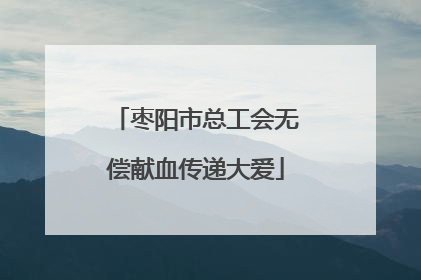 枣阳市总工会无偿献血传递大爱