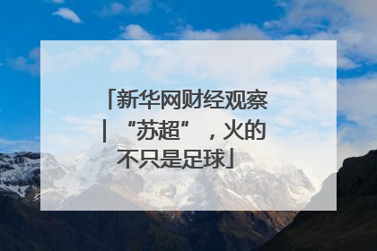 新华网财经观察｜“苏超”，火的不只是足球