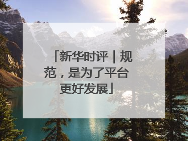 新华时评｜规范，是为了平台更好发展