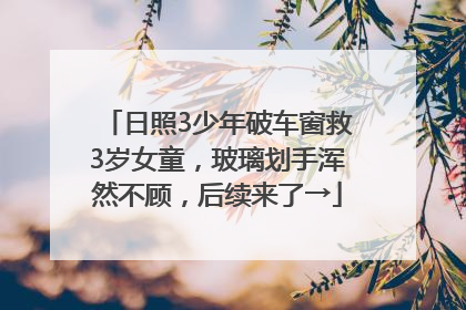 日照3少年破车窗救3岁女童，玻璃划手浑然不顾，后续来了→