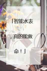 智能水表，真的能救命！