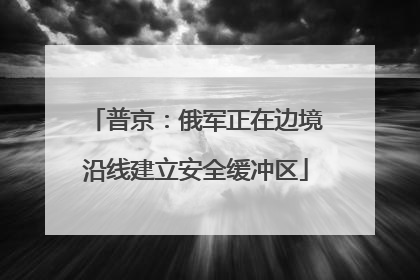 普京：俄军正在边境沿线建立安全缓冲区