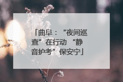 曲阜：“夜间巡查”在行动 “静音护考”保安宁