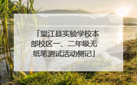 望江县实验学校本部校区一、二年级无纸笔测试活动侧记