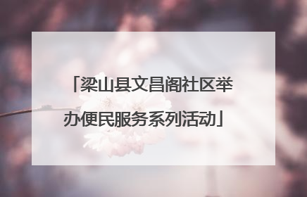 梁山县文昌阁社区举办便民服务系列活动