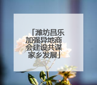 潍坊昌乐加强异地商会建设共谋家乡发展