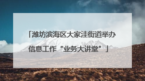 潍坊滨海区大家洼街道举办信息工作“业务大讲堂”