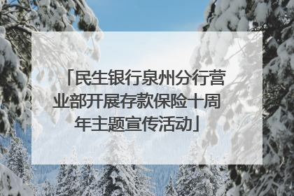 民生银行泉州分行营业部开展存款保险十周年主题宣传活动