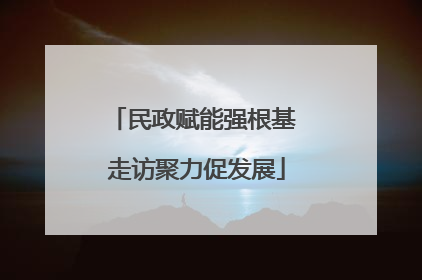 民政赋能强根基 走访聚力促发展