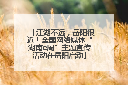 江湖不远，岳阳很近！全国网络媒体“湖南e周”主题宣传活动在岳阳启动