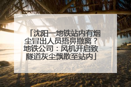 沈阳一地铁站内有烟尘冒出人员捂鼻撤离？地铁公司：风机开启致隧道灰尘飘散至站内