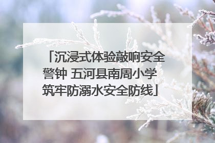 沉浸式体验敲响安全警钟 五河县南周小学筑牢防溺水安全防线