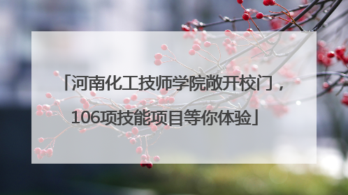 河南化工技师学院敞开校门，106项技能项目等你体验