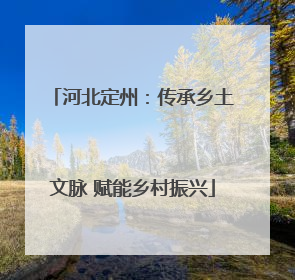 河北定州：传承乡土文脉 赋能乡村振兴