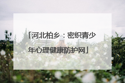 河北柏乡：密织青少年心理健康防护网