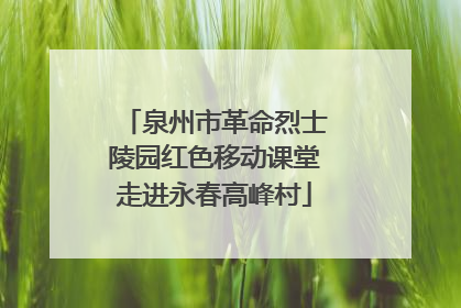泉州市革命烈士陵园红色移动课堂走进永春高峰村