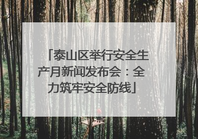 泰山区举行安全生产月新闻发布会：全力筑牢安全防线