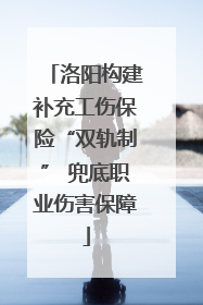 洛阳构建补充工伤保险“双轨制” 兜底职业伤害保障