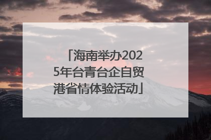 海南举办2025年台青台企自贸港省情体验活动