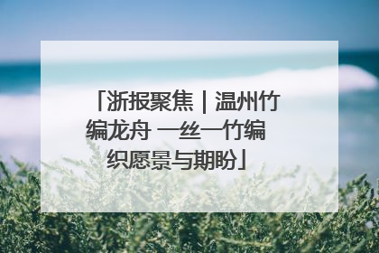 浙报聚焦｜温州竹编龙舟 一丝一竹编织愿景与期盼
