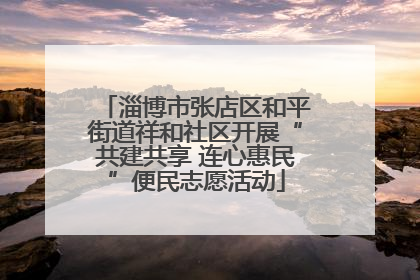 淄博市张店区和平街道祥和社区开展“共建共享 连心惠民”便民志愿活动