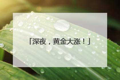 深夜，黄金大涨！