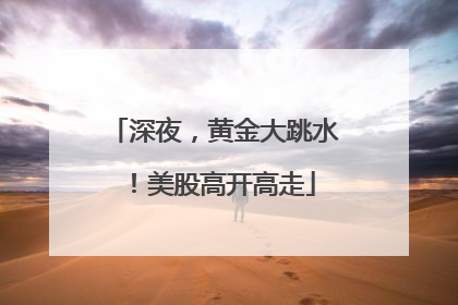 深夜，黄金大跳水！美股高开高走