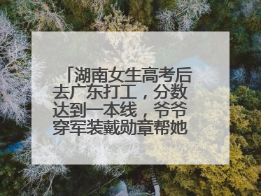 湖南女生高考后去广东打工，分数达到一本线，爷爷穿军装戴勋章帮她看志愿