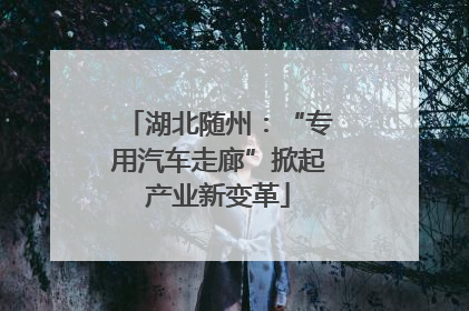 湖北随州：“专用汽车走廊”掀起产业新变革