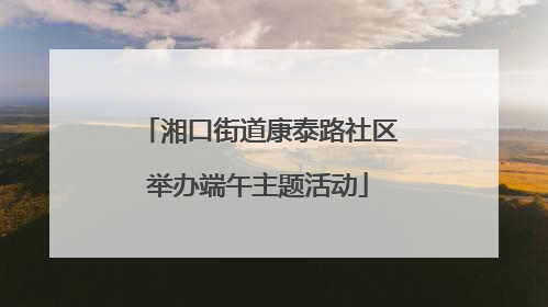 湘口街道康泰路社区举办端午主题活动