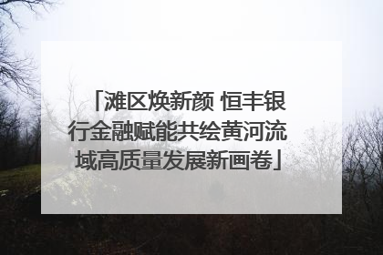 滩区焕新颜 恒丰银行金融赋能共绘黄河流域高质量发展新画卷