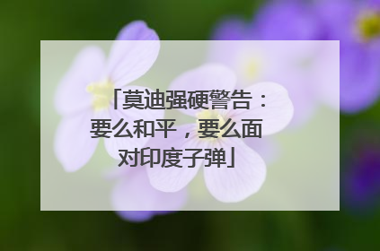 莫迪强硬警告：要么和平，要么面对印度子弹