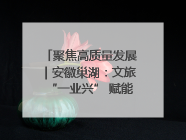 聚焦高质量发展｜安徽巢湖：文旅“一业兴” 赋能“百业旺”