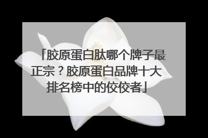 胶原蛋白肽哪个牌子最正宗？胶原蛋白品牌十大排名榜中的佼佼者
