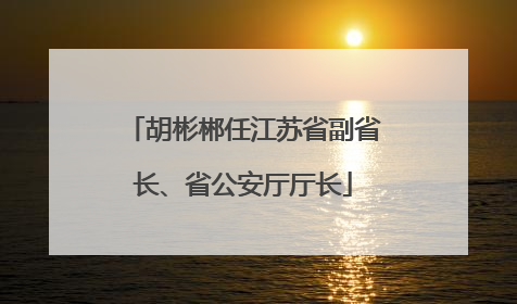 胡彬郴任江苏省副省长、省公安厅厅长