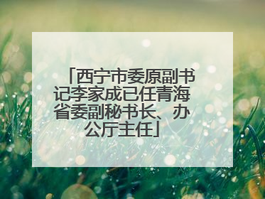 西宁市委原副书记李家成已任青海省委副秘书长、办公厅主任