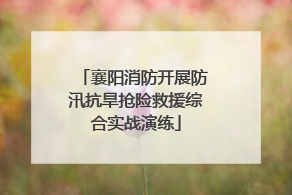 襄阳消防开展防汛抗旱抢险救援综合实战演练