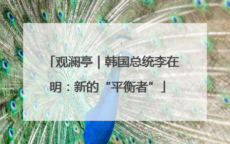 观澜亭｜韩国总统李在明：新的“平衡者”