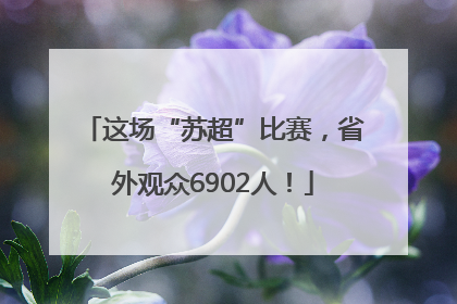 这场“苏超”比赛，省外观众6902人！