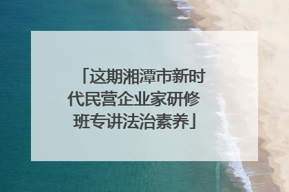 这期湘潭市新时代民营企业家研修班专讲法治素养