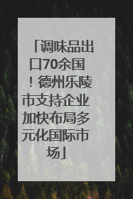 调味品出口70余国！德州乐陵市支持企业加快布局多元化国际市场