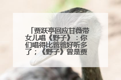 贾跃亭回应甘薇带女儿唱《野子》：你们唱得比爸爸好听多了；《野子》曾是贾跃亭“代表作”