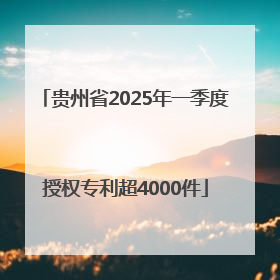 贵州省2025年一季度授权专利超4000件
