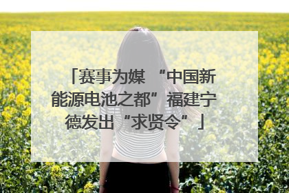 赛事为媒 “中国新能源电池之都”福建宁德发出“求贤令”
